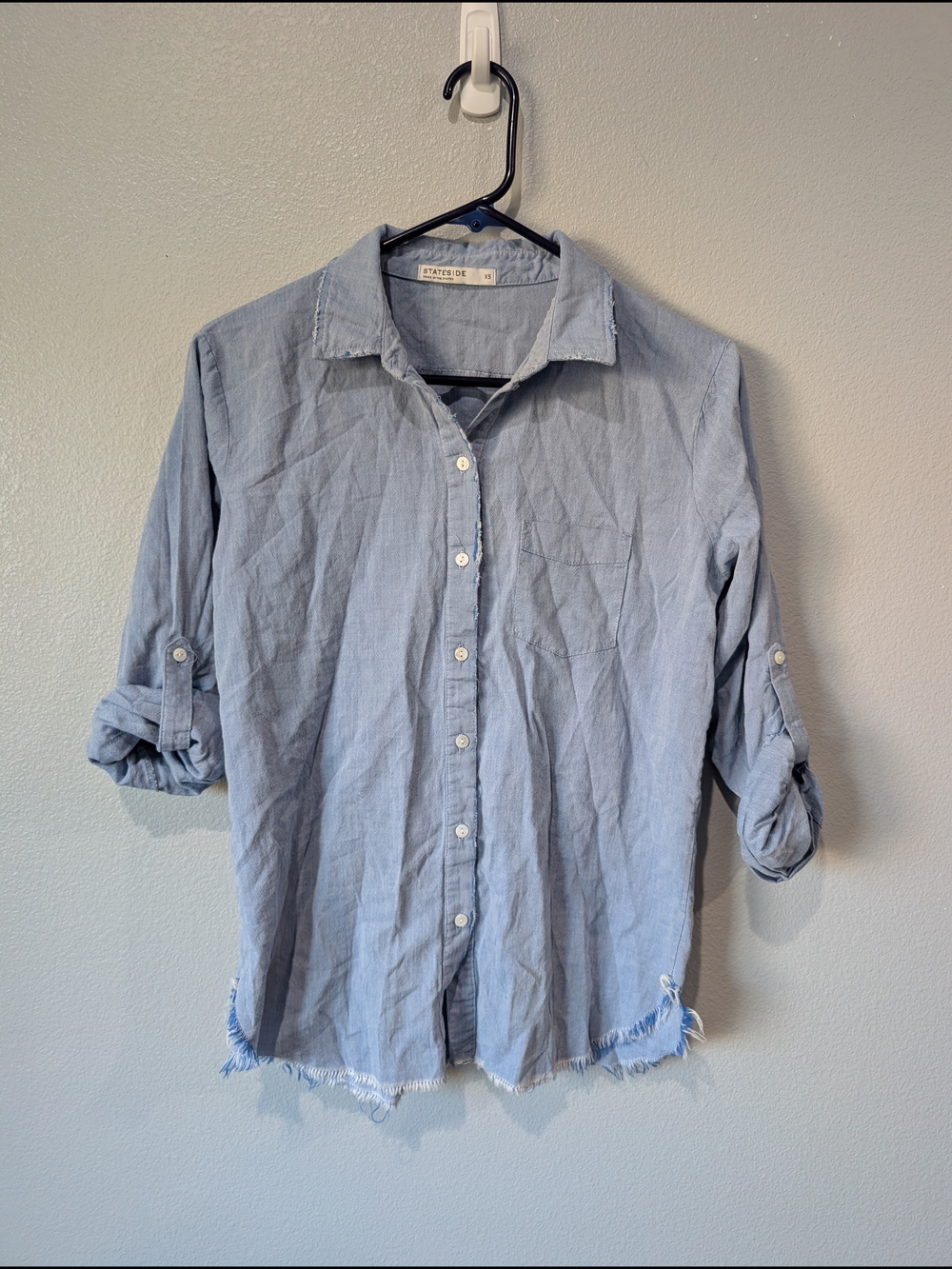 Stateside 100% Cotton Chambray Button-Down Shirt